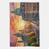 Vibrant Sketch der Wiener Monografie | Geschirrtuch (Vertikal)