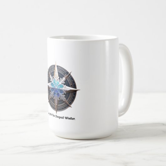 Vibrant Snowflake T-Shirt, Compass Metallic Art Kaffeetasse (VorderseiteRechts)