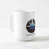 Vibrant Snowflake T-Shirt, Compass Metallic Art Kaffeetasse (Vorderseite Links)