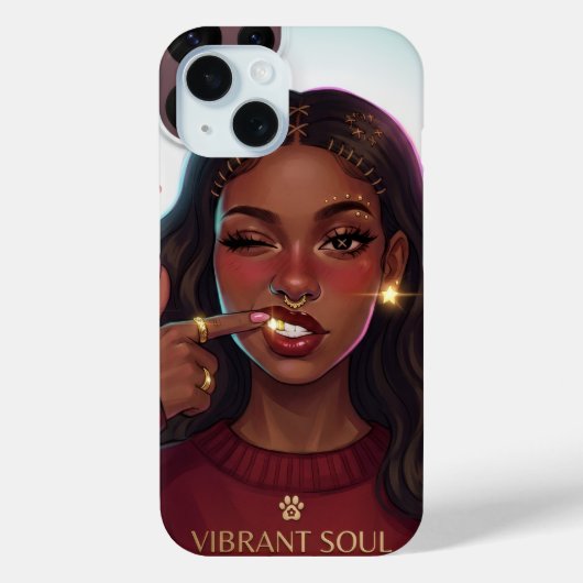 Vibrant Soul Afro-Schönheitsillustration Case-Mate iPhone Hülle (Rückseite)