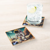 "Vibrant Space Trek" Glasuntersetzer (Schrägansicht)