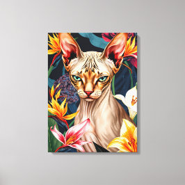 Vibrant Sphynx Cat Digital Artwork Leinwanddruck