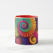 Vibrant Spiral Abstract Patterns Tasse (Zentrum)