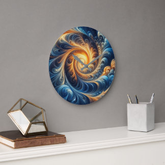 Vibrant Spiral clock | Cosmic Flow Wall Art clock Große Wanduhr