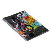 Vibrant Splashy Music Lover's Spiral Notebook Notizblock (Rechte Seite)