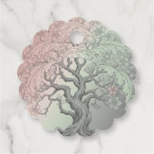 Vibrant Spring Tree Custom - Blossoming Floral Geschenkanhänger (Rückseite)