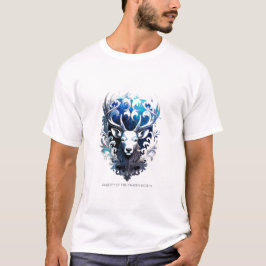 Vibrant Stag T-Shirt, Icy Filigree Color Art T-Shirt