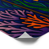 Vibrant Stained Glass Sea Turtle Ocean Design Poster (Ecke)