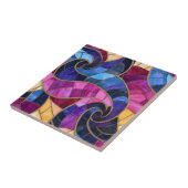 Vibrant Stained Glass Swirl Mosaic Fliese (Seite)