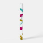 Vibrant Strokes,Teal, Magenta & Mustard pattern iPhone Hülle (Rechte Seite)