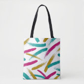 Vibrant Strokes,Teal, Magenta & Mustard pattern Tasche (Vorderseite)