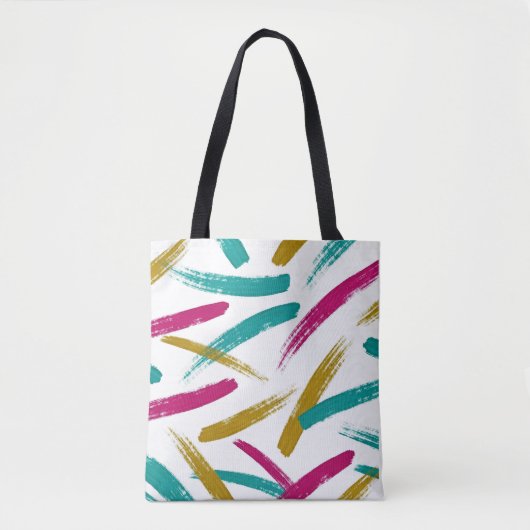 Vibrant Strokes,Teal, Magenta & Mustard pattern Tasche (Vorderseite)