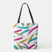 Vibrant Strokes,Teal, Magenta & Mustard pattern Tasche (Rückseite)