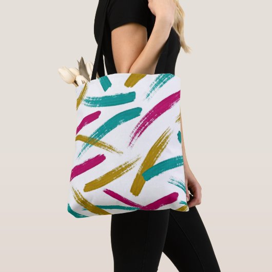 Vibrant Strokes,Teal, Magenta & Mustard pattern Tasche (Von Nahem)