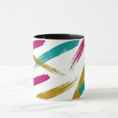 Vibrant Strokes,Teal, Magenta & Mustard pattern Tasse (Zentrum)