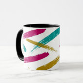 Vibrant Strokes,Teal, Magenta & Mustard pattern Tasse (Vorderseite Links)