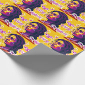 Vibrant Stylized Portrait with Abstract Elements Geschenkpapier (Ecke)