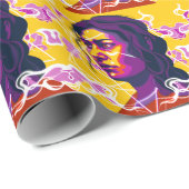 Vibrant Stylized Portrait with Abstract Elements Geschenkpapier (Rolleneckpunkt)