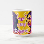 Vibrant Stylized Portrait with Abstract Elements Kaffeetasse (Mittel)