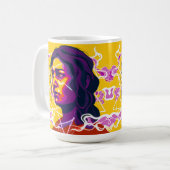 Vibrant Stylized Portrait with Abstract Elements Kaffeetasse (Vorderseite Links)