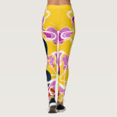 Vibrant Stylized Portrait with Abstract Elements Leggings (Rückseite)