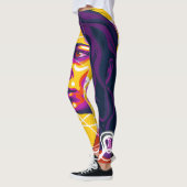 Vibrant Stylized Portrait with Abstract Elements Leggings (Links)