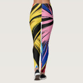 Vibrant Stylized Portrait with Abstract Elements Leggings (Rückseite)
