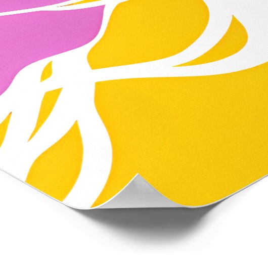 Vibrant Stylized Portrait with Abstract Elements Poster (Ecke)