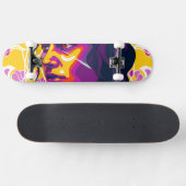 Vibrant Stylized Portrait with Abstract Elements Skateboard (Horizontal)