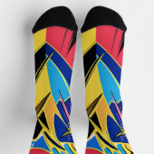 Vibrant Stylized Portrait with Abstract Elements Socken (Oben)