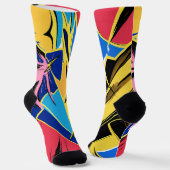 Vibrant Stylized Portrait with Abstract Elements Socken (Gewinkelt)