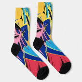 Vibrant Stylized Portrait with Abstract Elements Socken (Rechts)