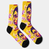Vibrant Stylized Portrait with Abstract Elements Socken (Rechts)