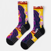 Vibrant Stylized Portrait with Abstract Elements Socken (Links)