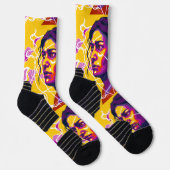 Vibrant Stylized Portrait with Abstract Elements Socken (Rechts)