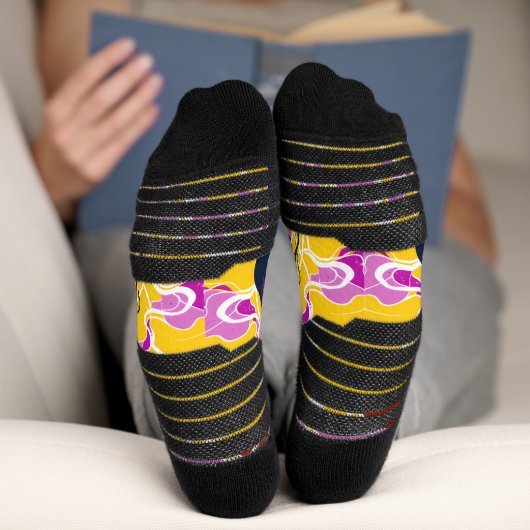 Vibrant Stylized Portrait with Abstract Elements Socken (Unterseite)