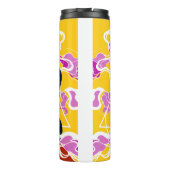 Vibrant Stylized Portrait with Abstract Elements Thermosbecher (Rückseite)