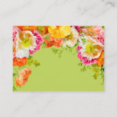Vibrant Summer Floral Lime Orange Pink Wedding Begleitkarte (Rückseite)