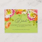 Vibrant Summer Floral Lime Orange Pink Wedding Begleitkarte (Vorderseite)