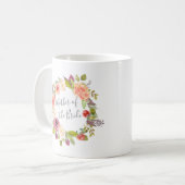 Vibrant Summer Floral Wreath Mother of the Bride Kaffeetasse (Vorderseite Links)