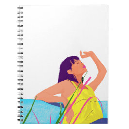 Vibrant Summer Girl Notebook – Colour Pop Art  Notizblock