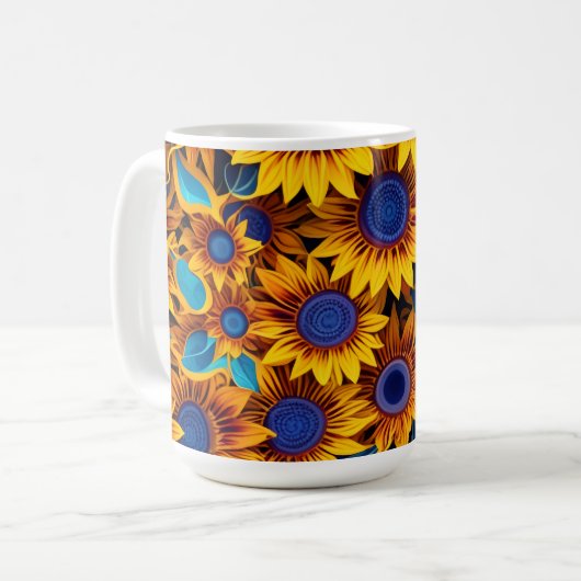 Vibrant Sunflower Kaffeetasse (Vorderseite Links)