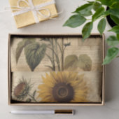 Vibrant Sunflowers and Vintage Script Seidenpapier (Geschenk)