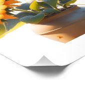 Vibrant Sunflowers in a Rustic Pot Fotodruck (Ecke)