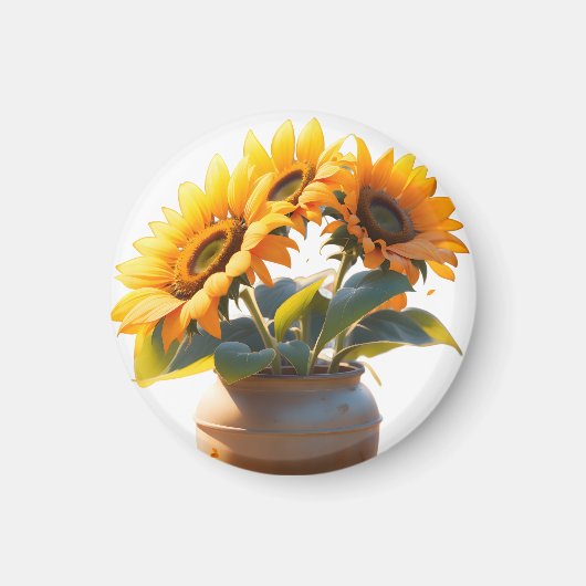 Vibrant Sunflowers in a Rustic Pot Magnet (Vorne)