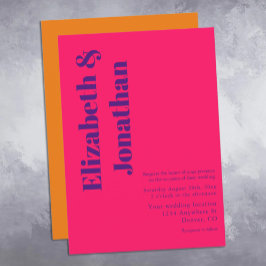 Vibrant Sunrise Minimalist Mix & Match Wedding Einladung