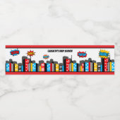 Vibrant Superhero Wasserflaschenetikett (Einzelnes Label)