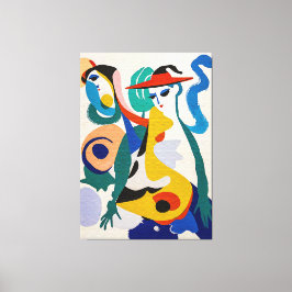 Vibrant Surrealism Cubist Figures Fine Art Leinwanddruck
