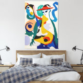 Vibrant Surrealism Cubist Figures Fine Art Leinwanddruck (Insitu (Schlafzimmer))