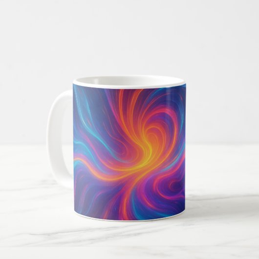 Vibrant Swirl Abstract Art Mug Kaffeetasse (Vorderseite Links)